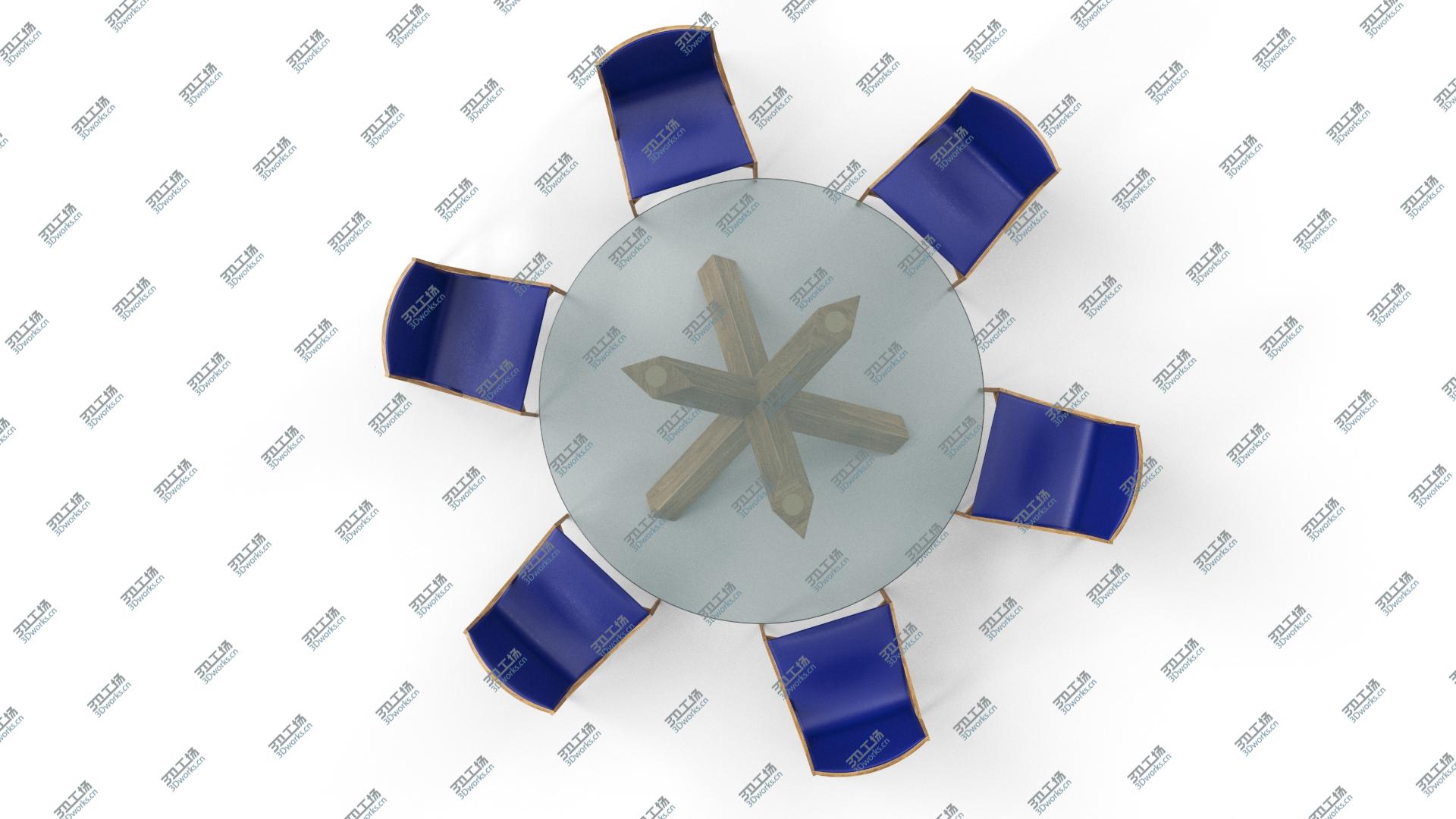 images/goods_img/2021040233/Cassina Dining Table Chair Set Oak Glass Blue 3D model/3.jpg